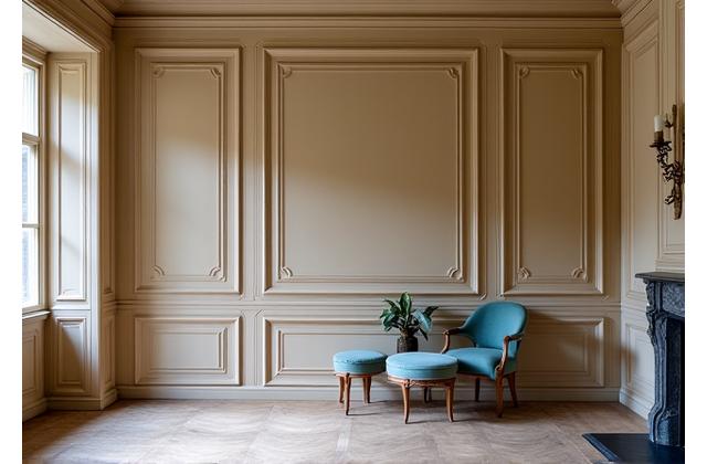 Boiseries murales élégantes dans un salon classique